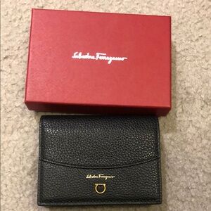 Salvatore Ferragamo Black Leather Wallet